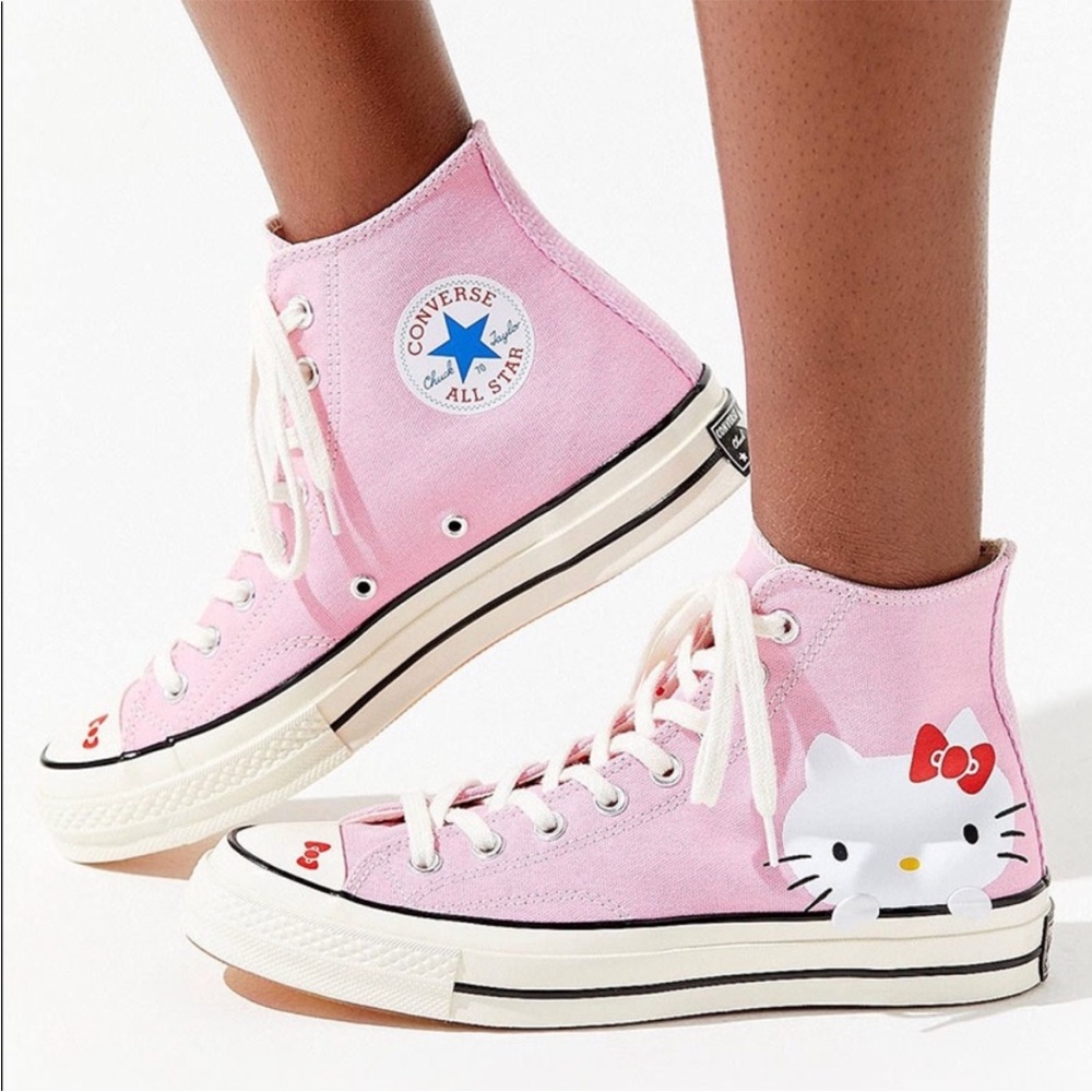 Hello Kitty Converse Chuck 70 Hi Pink Sneakers – Size 11, Y2K Kawaii Streetwear